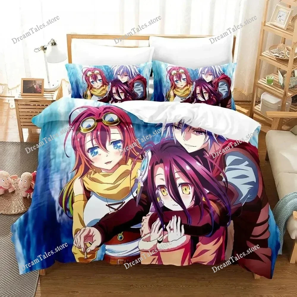 

New No Game No Life Bedding Set Single Twin Full Queen King Size Bed Set Adult Kid Bedroom Duvet Cover Sets 3D Print Game Anime