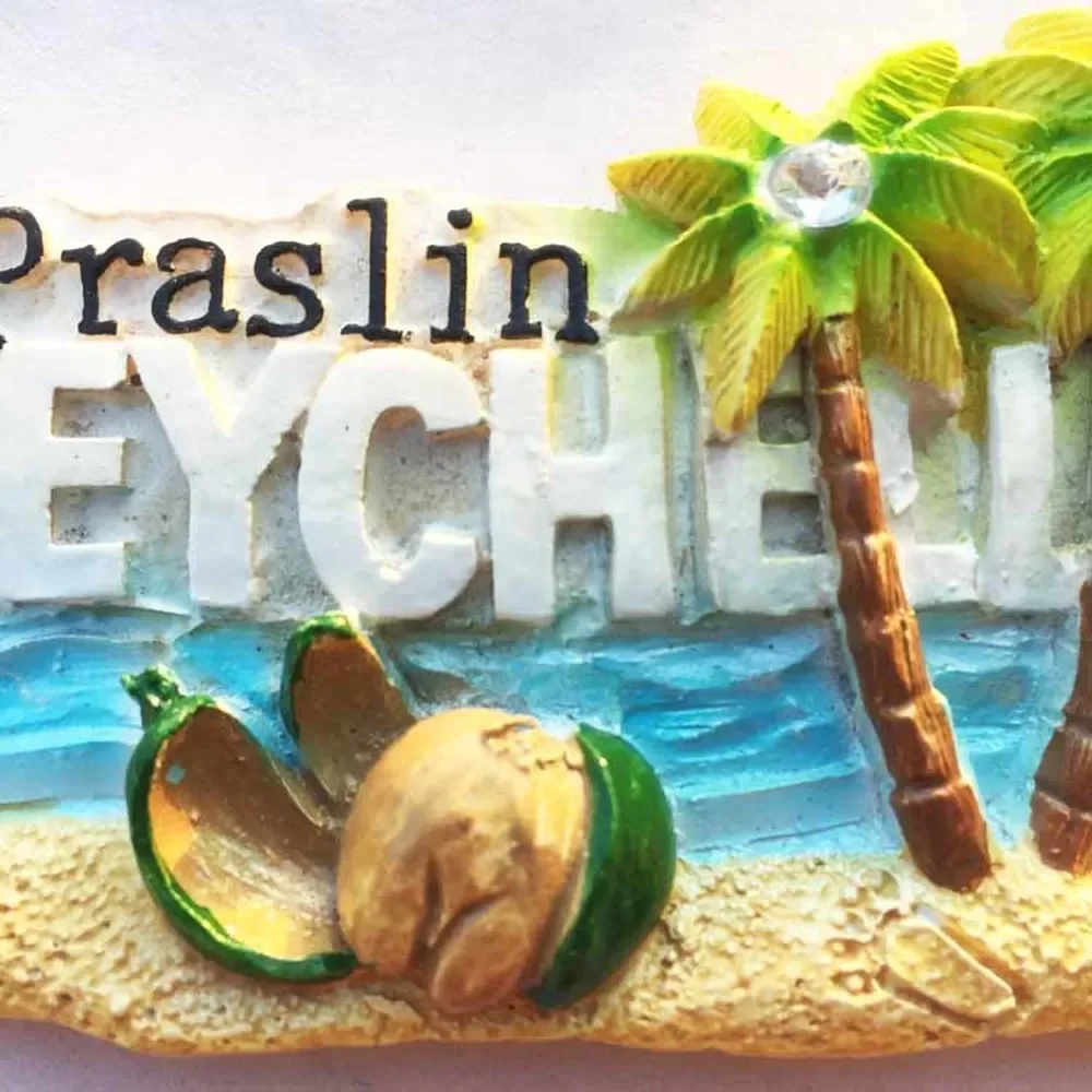 Praslin Island Seychelles Fridge Magnet Souvenir Decor Tropical Palm Forest  Refrigerator Magnets