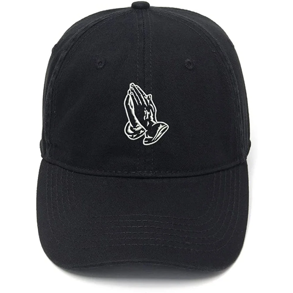 

Lyprerazy Men's Baseball Cap Praying Hands Embroidery Hat Cotton Embroidered Casual Baseball Caps