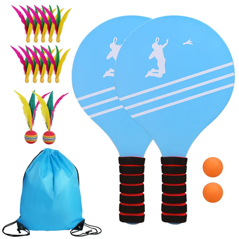 

New Beach Tennis Badminton Racket Paddle Set With Pingpong Balls Shuttlecocks Garden Open Spaces Park Outdoor Do2