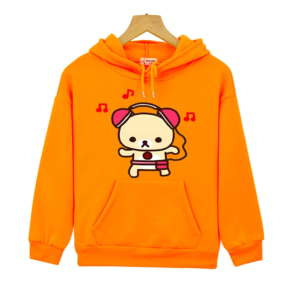 Kids Hoodies Rilakkuma Cute Bear Print Children Sweatshirts Anime Y2k Sudadera Toddler Clothes for Girls Boys Long Sleeve Tops