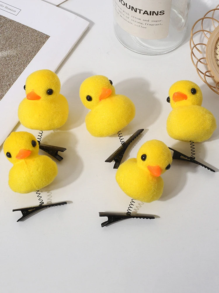 1Pcs Little Yellow Duck Hairpin For Children Gift Funny Christmas Gift Cute Spring Headdress