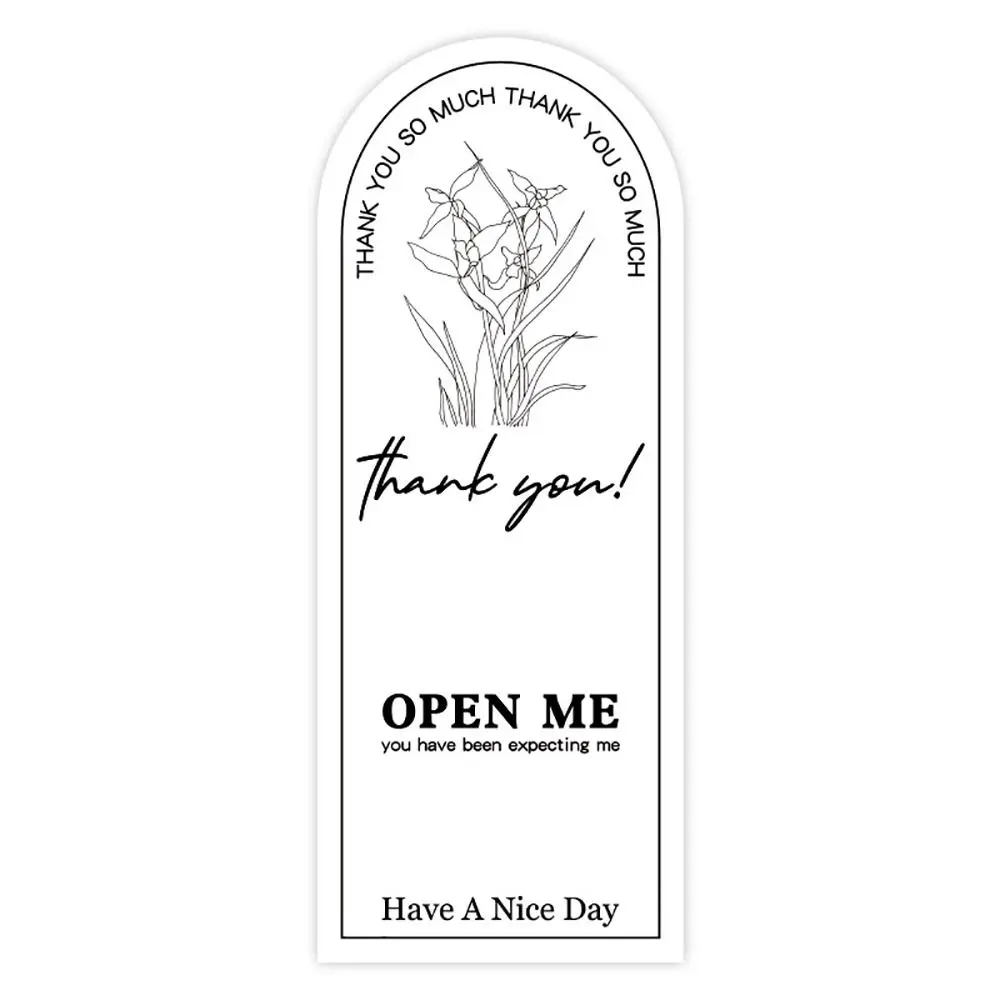 50PCS Multicolor Thank You Stickers Commodity Packaging for Small Business Thanks Decals Floral Pattern Party Supplies