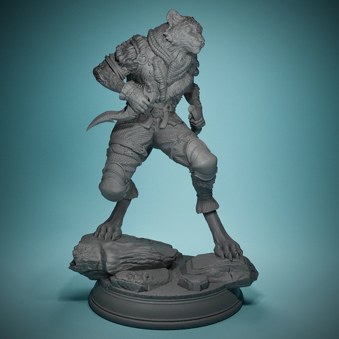 Tabaxi Sneeuw Luipaard Rogue-Hars Miniaturen-Voor Bordspel Miniaturen-Spel Kamer Decoratie-Vakantie Cadeau