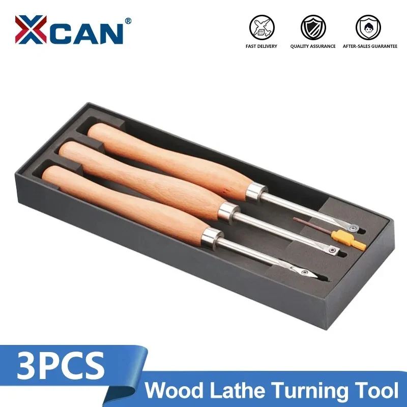 XCAN 3pcs Wood Lathe Turning Tool Set with Carbide Insert Woodworking Lathe Tools