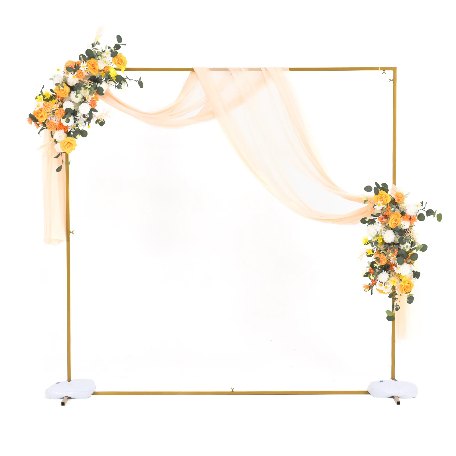 

6.56FT Square Wedding Arch Backdrop stand Metal Balloon Arch Frame Stand with Base for Parties Birthday Baby Shower