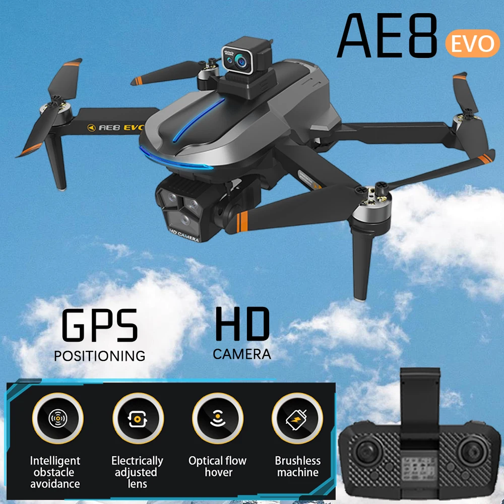 6K Profesional Dual HD Camera RC Helicopter Distance Toys NEW AE8 Pro Max Drone GPS Brushless Obstacle Avoidance Quadcopter