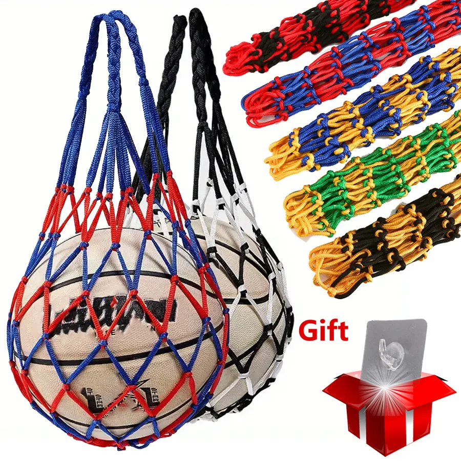 1 Pcs Fashion Basketball Net Bag Thick Woven Net Basketball Storage Durable Nylon Training Net Bag  for All Kinds of Balls