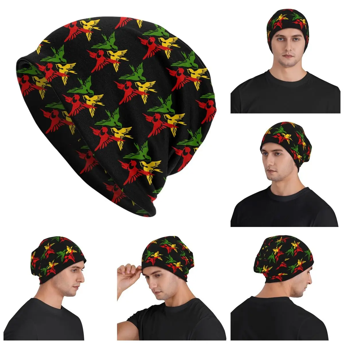 

Kawaii Three Little Birds Reggae теплая вязаная шапка в стиле хип-хоп, осенне-зимняя уличная шапка-бини для мужчин, женщин и взрослых