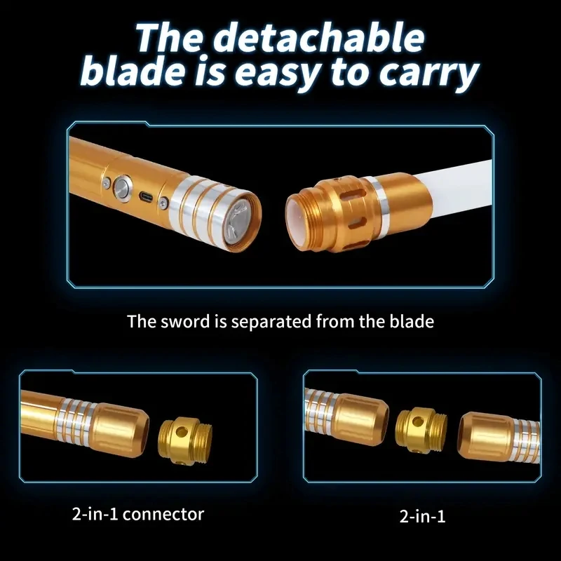 ดาบเลเซอร์ FF รุ่นอัพเกรด พร้อมเซ็นเซอร์แรงโน้มถ่วง 2 in 1 ดาบเลเซอร์โลหะ 7 สี ของเล่นดาบเรืองแสงแบบชาร์จไฟได้สำหรับงานปาร์ตี้