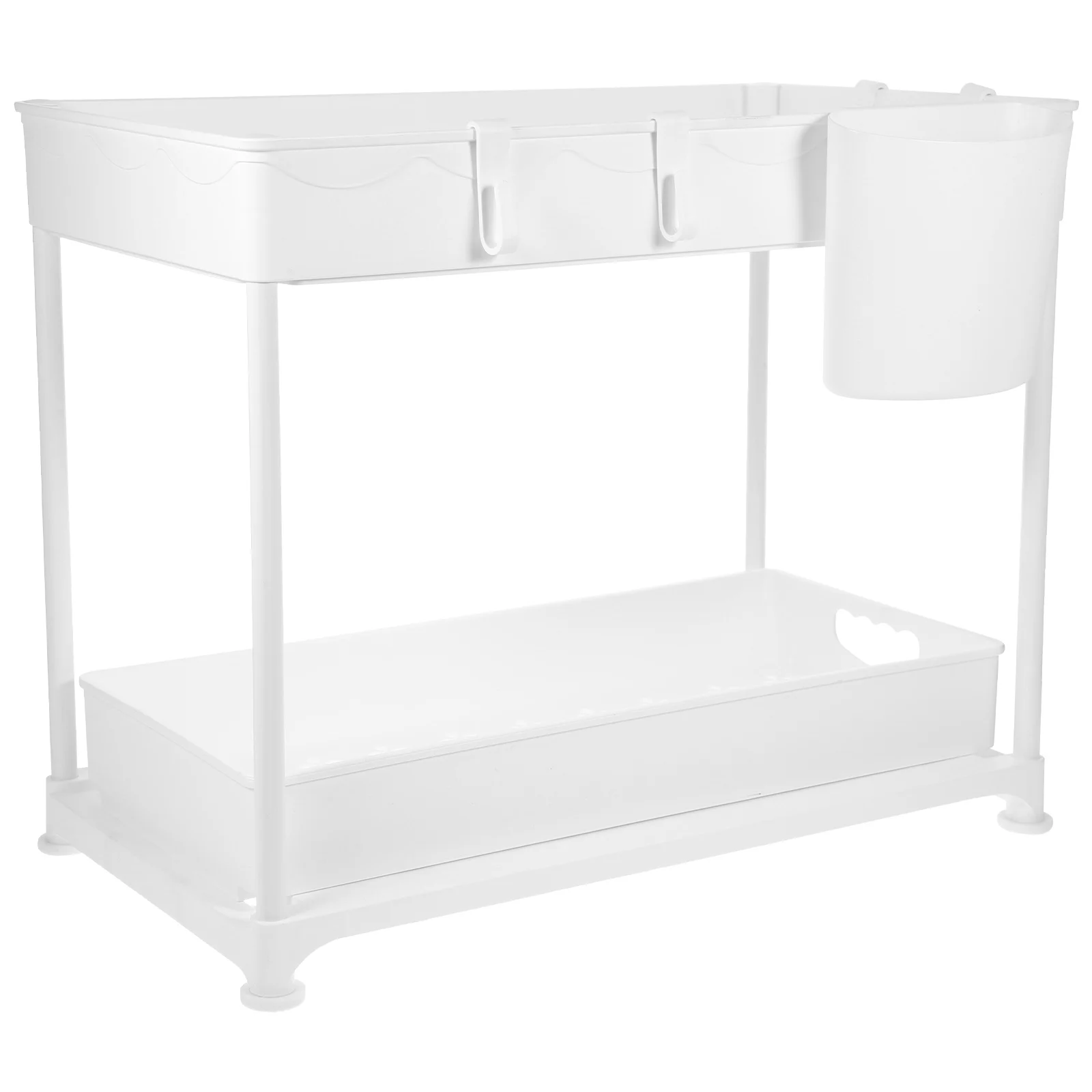 

Pull Out Shelf Under Sink Storage Rack Kitchen Organizer White Countertop Multipurpose Bathroom Cabinet Telescopic Shelves