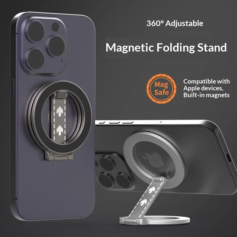

Stand For Tablet Magnetic Ring Phone 3 Sections Double Sided Magnetic Suction 1Pcs Handphone Popsocket Magsafe Holder Double Sid