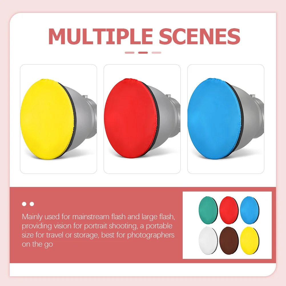 

6Pcs Photography Reflector 18cm Soft Diffuser Portable Flash Reflector for Studio Lighting Eliminate Shadows Glare