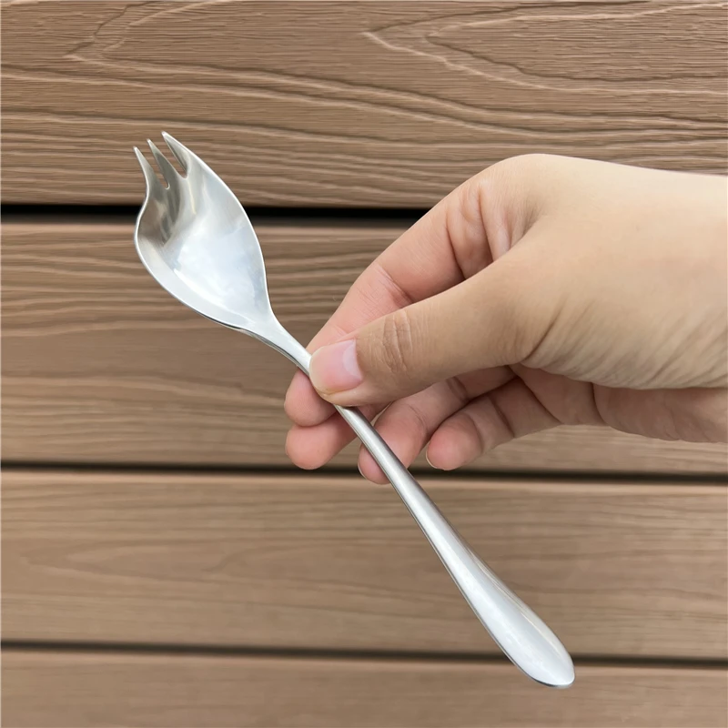 2 in 1 Multifunctional Flower shaped spoon fork integrated,304 stainless steel rice spoon fruit dessert fork