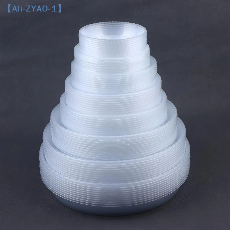 【ZYAO-1】10 Stück Neue Runde Blumentopfuntersetzer Transparente Desktop-Pflanzuntersetzer Kunststoff-Abfallbehälter Blumentopf