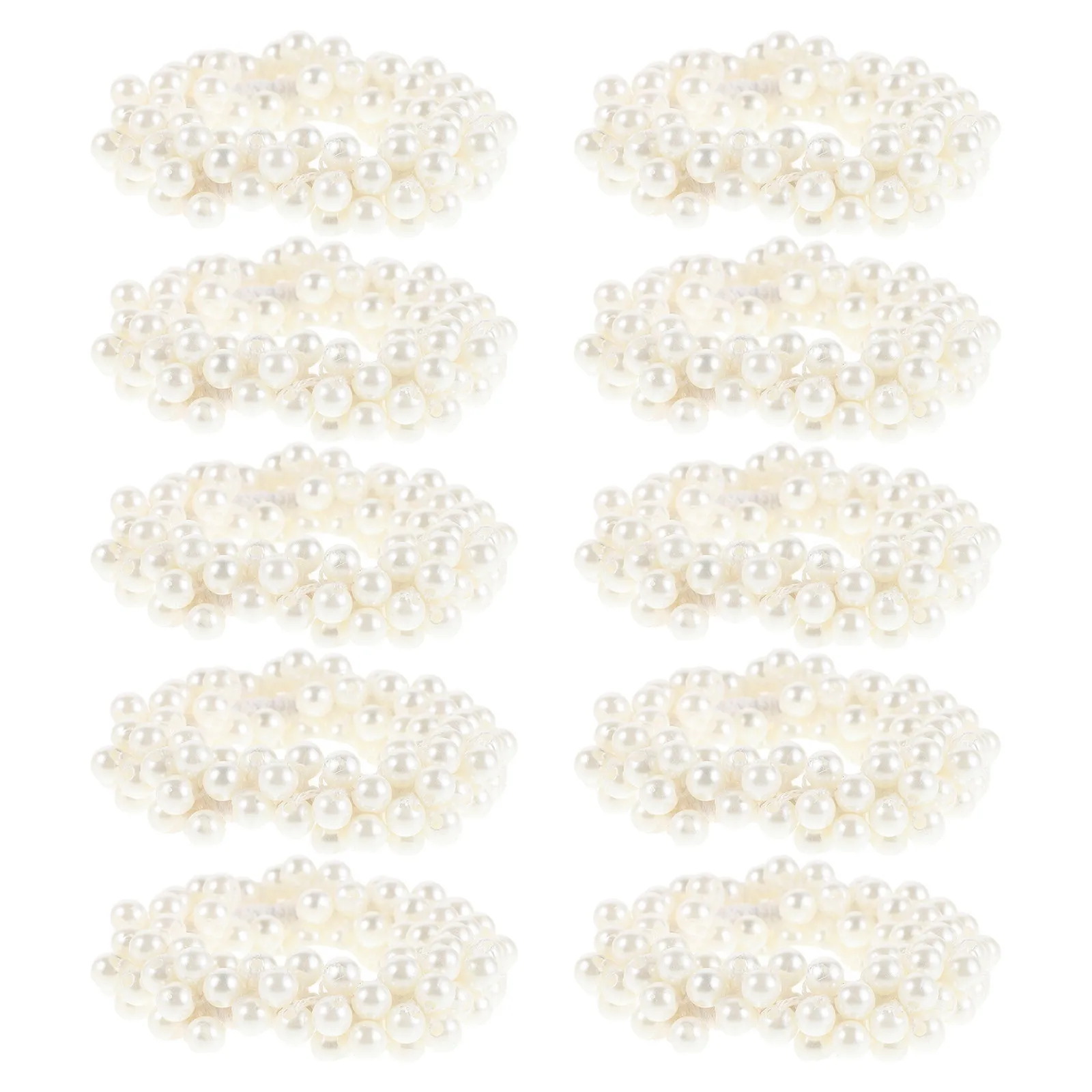 

Набор из 10 резинок для волос с жемчугом: эластичные резинки-скранчи с искусственным жемчугом, мягкие, эластичные, с бусинами, для свадебных причесок и хвостиков