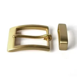 Solid Brass Belt Buckle for Men, DIY Leather Accessories, Metal Cowboy Belt Loop, Cosplay, 3.8-3.9cm Wide, 40mm, 2 Parts per Set