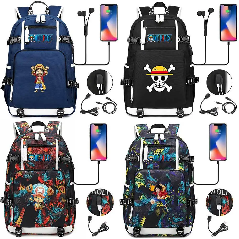 17 Inches One Piece Large Capacity USB Headset Youth Student Backpack Men and Women Leisure Travel Backpack