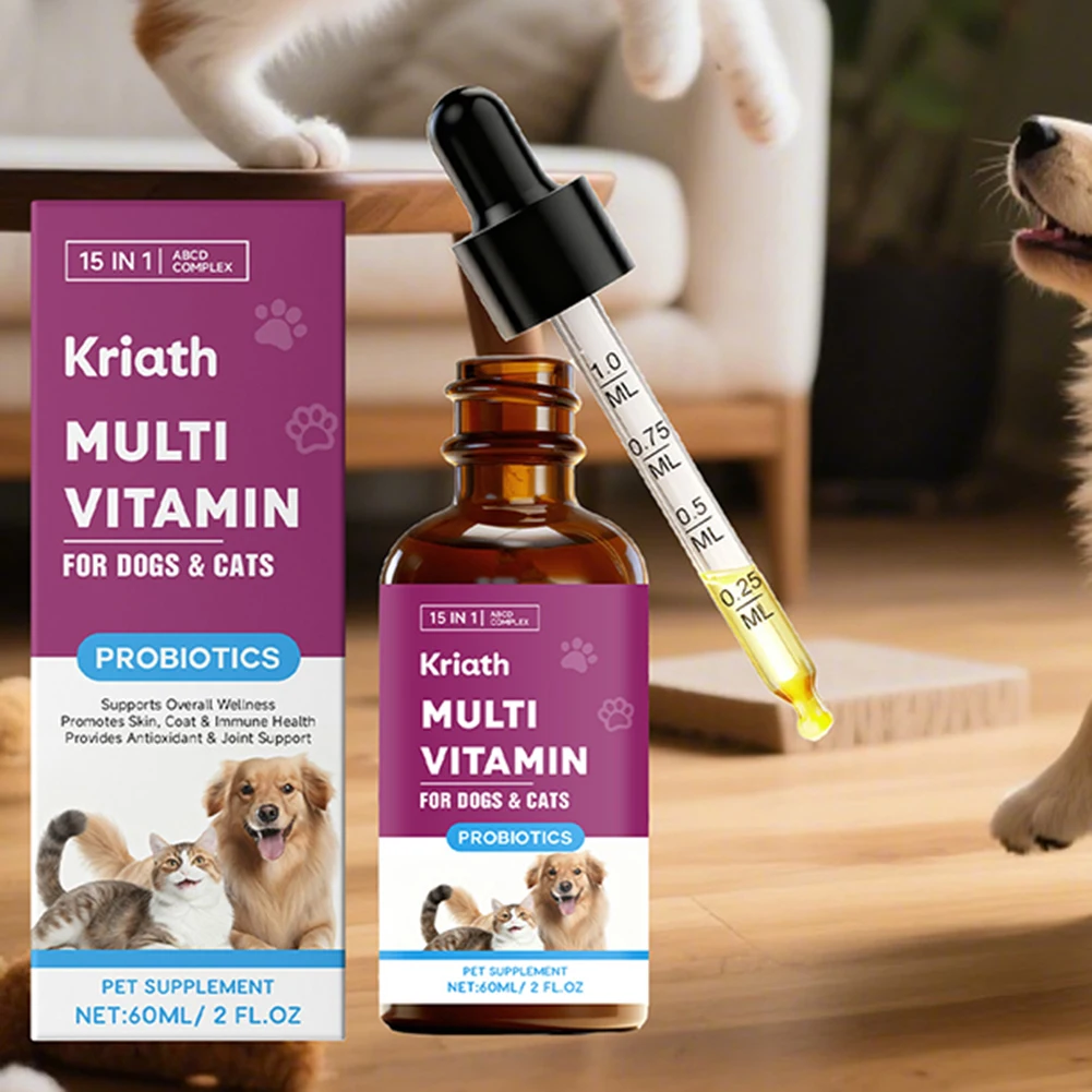 1pcs Multivitamin for Dog Cat Supports Overall Well-ness Promotes Skin Coat Immune Health Provides Antioxidant Joint Support