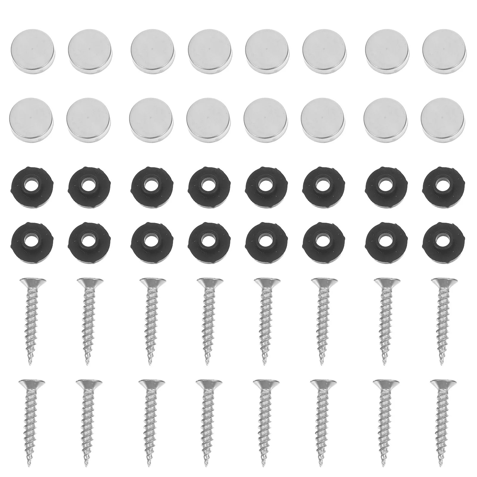 100PCS 12mm/20mm Mirror Decorative Nails Advertising Construction Screws Brushed Bathroom Cabinet Silver Fixing Covers For Glass