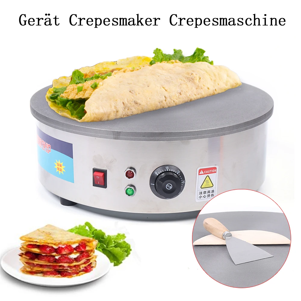 220V Electric Crepes Maker Stainless Steel Crepe Pan Non-Stick Plate Commercial Crep For Canteen Or Home Crepe Maker Restaurants