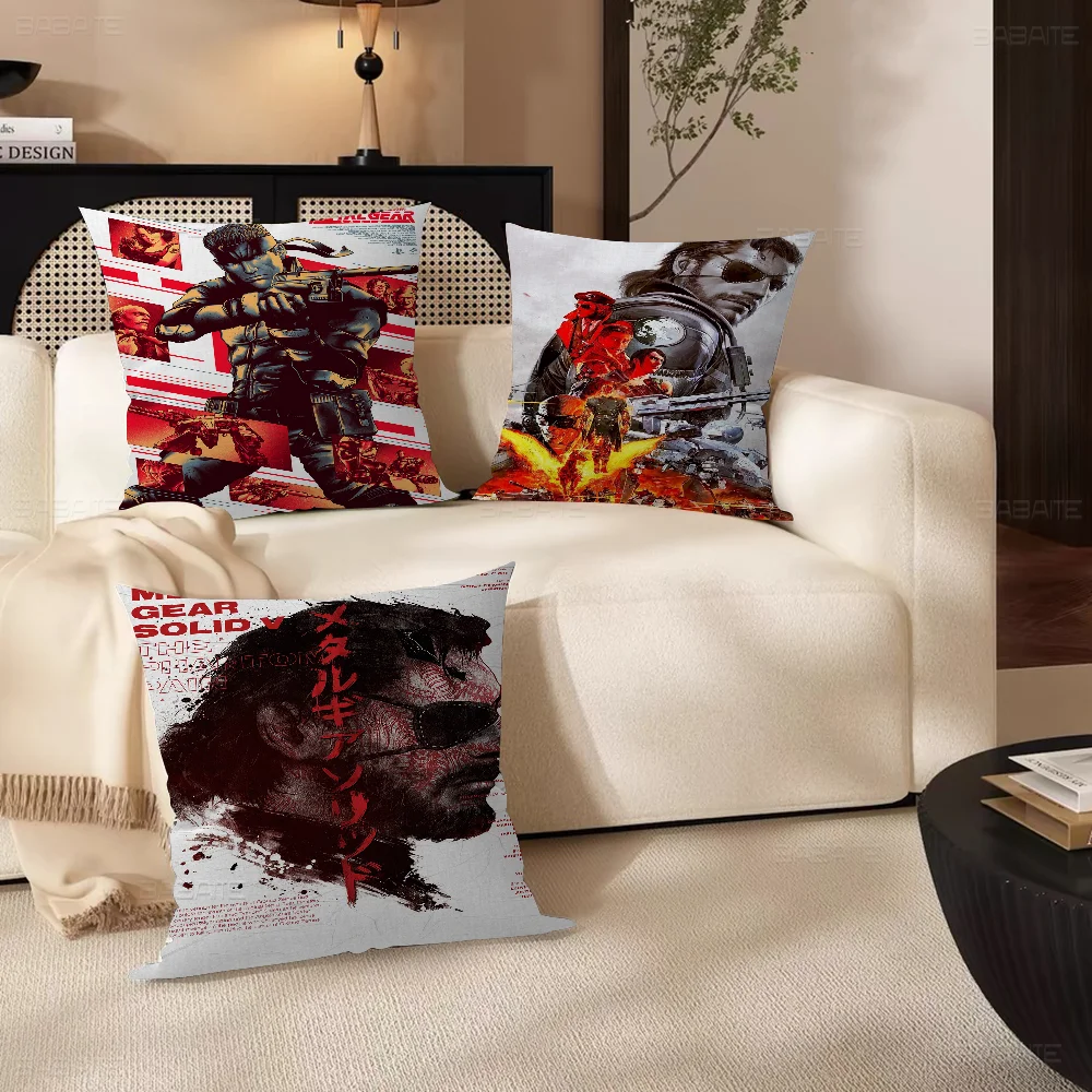 M-Metal Gear S-Solid 45*45cm Cushion Cover Pillow Cover Decor Pillowcase Home Pillowcase for Couch Pillow