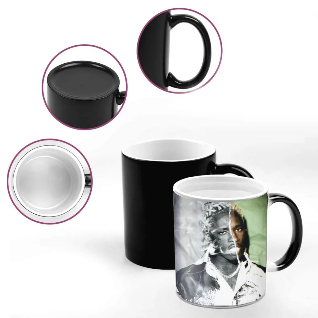 Young T-Thug Pop Hip-Hop Rap Star Classic Friends Birthday Gifts Color Changing Magic Ceramic Creative Coffee Mugs Tea Cups