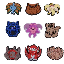 9Pcs/set Naruto Meka-Kurama Decoration Anime Shoe Charms Cute Sandals Shoes Accessories Kawaii PVC DIY for Kids Christmas Gift