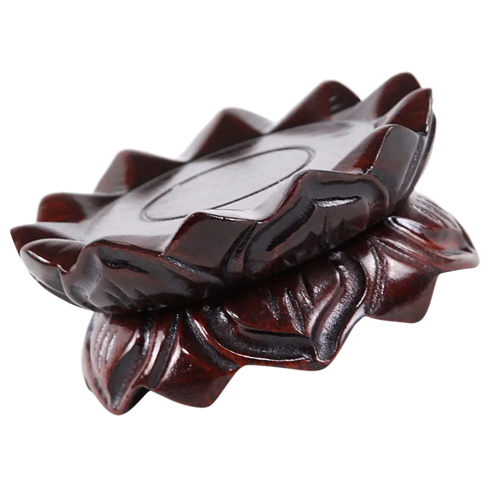 

Wooden Lotus Base Sculpture Stand Chinese Style Display Pedestal For Vase Teapot Censer Home Decor Wood Craft Statue Vase Stand