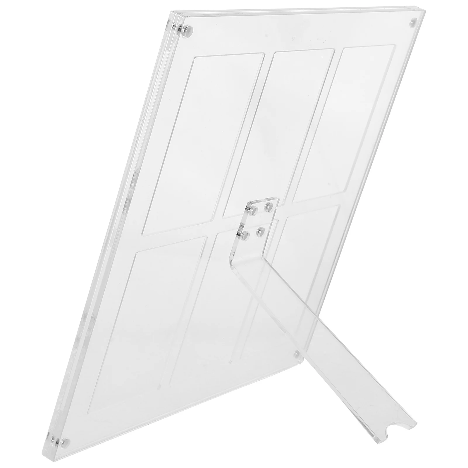 

1pc 6-Grid Acrylic Photo Frame 3 Inch Clear Desktop Picture Display Holder For Home Office Decor Certificate Business License