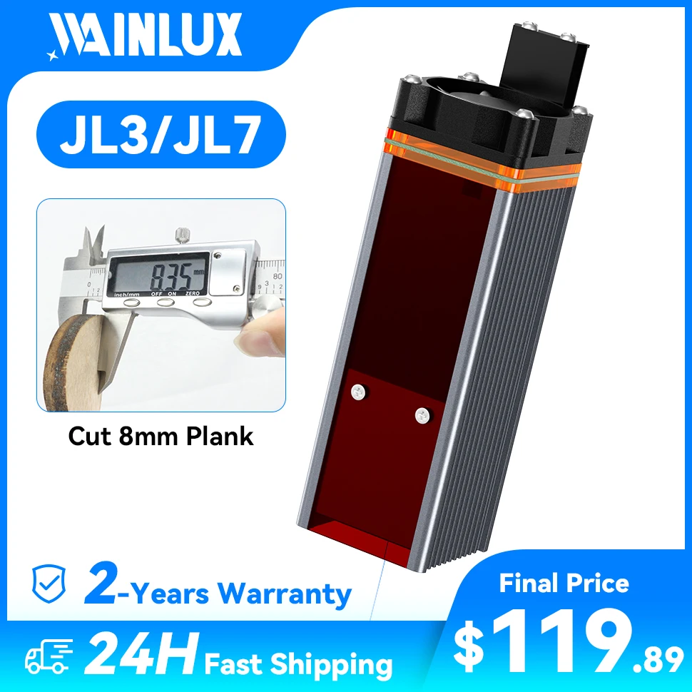 WAINLUX Laser Module 40W/80W Laser Head with 450nm Blue Laser for Engraving Machine Wood Marking Cutting Tool Engraver Accessory