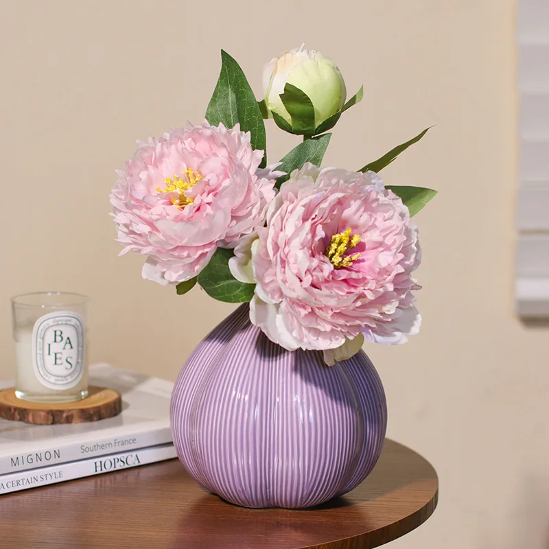 Modern Ins Creative Onion Ceramic Vase Advanced Sense Garlic Flower Arrangement Hydroponic Desktop Decoration Ornament