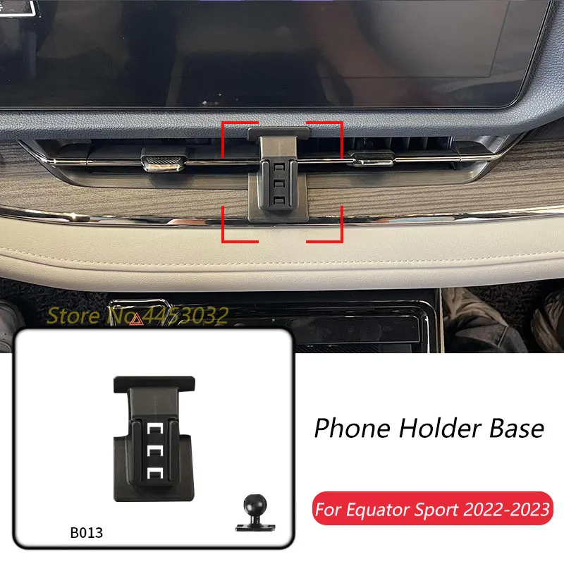 Car Phone Holder Base Special Mounts For Ford Equator Sport 2022-2023 Fixed Air Outlet Bracket Base Accessories With Ball 17mm