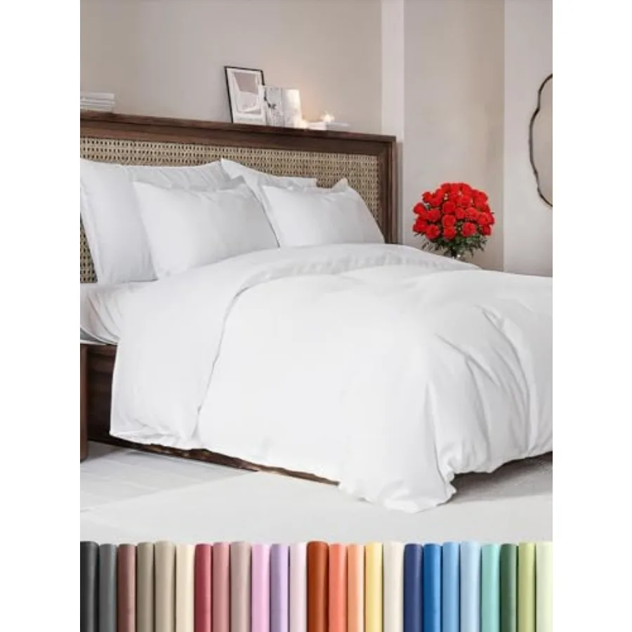 

Duvet Cover Queen Size Set - Extra Soft Queen Duvet Cover 90" x 90" with 2 Pillow Shams for Women, Men, and Teens - Hotel Luxur