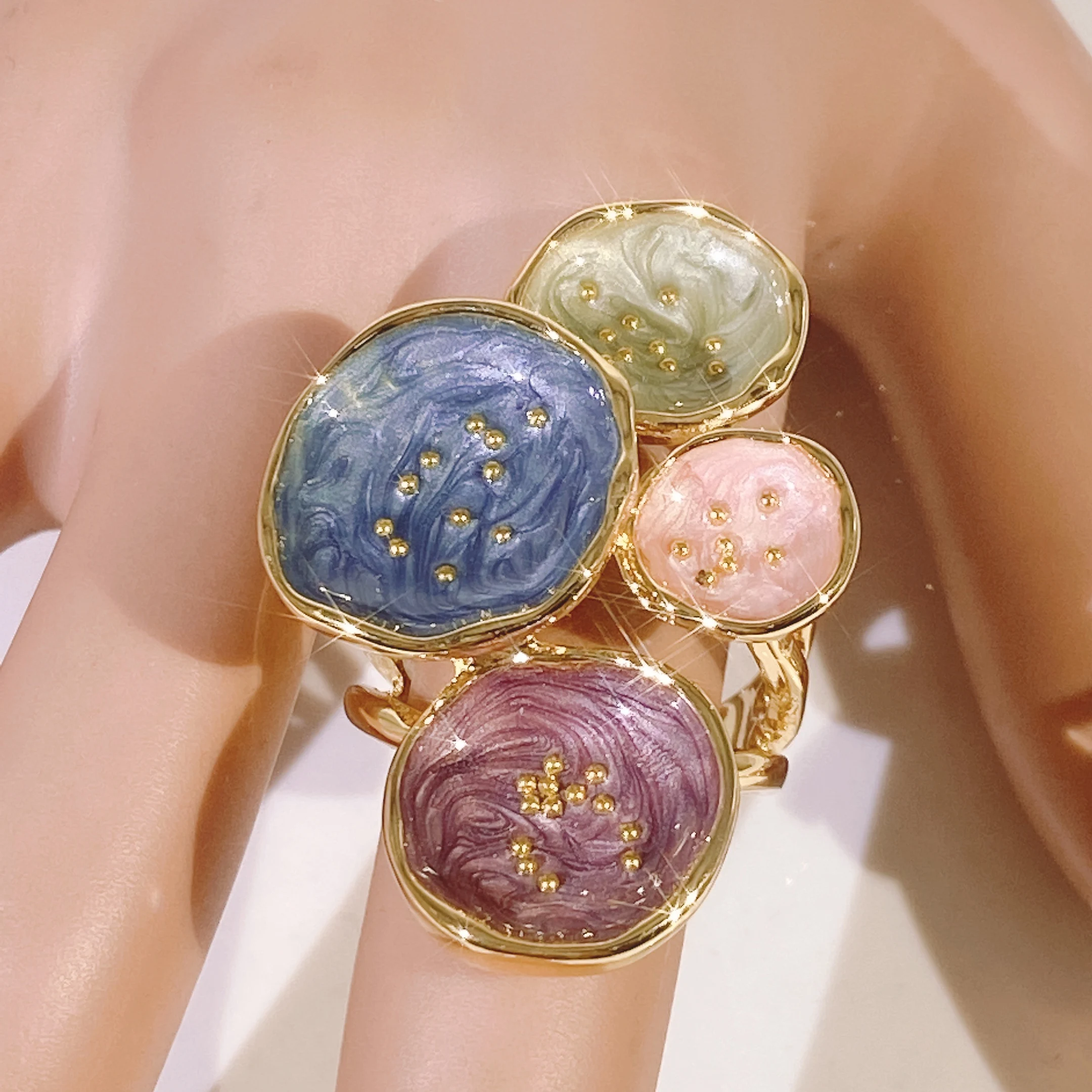 New In Cute Multicolor Zircon Unicorn Ring Fashion Mixed Colors Jewelry Accessories For Girls Women Party Jewelry