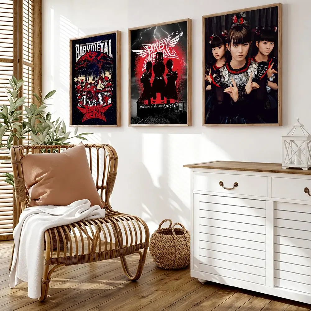 B-Babymetal Poster Wall Stickers HD Painting Self Adhesive Art Decals for Bedroom Living Room Home Decor