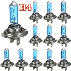 10pcs H4 100W 12V Super Bright White Fog Lights Halogen Bulb High Power Car Headlights Lamp Light Source parking Car Head Lamp