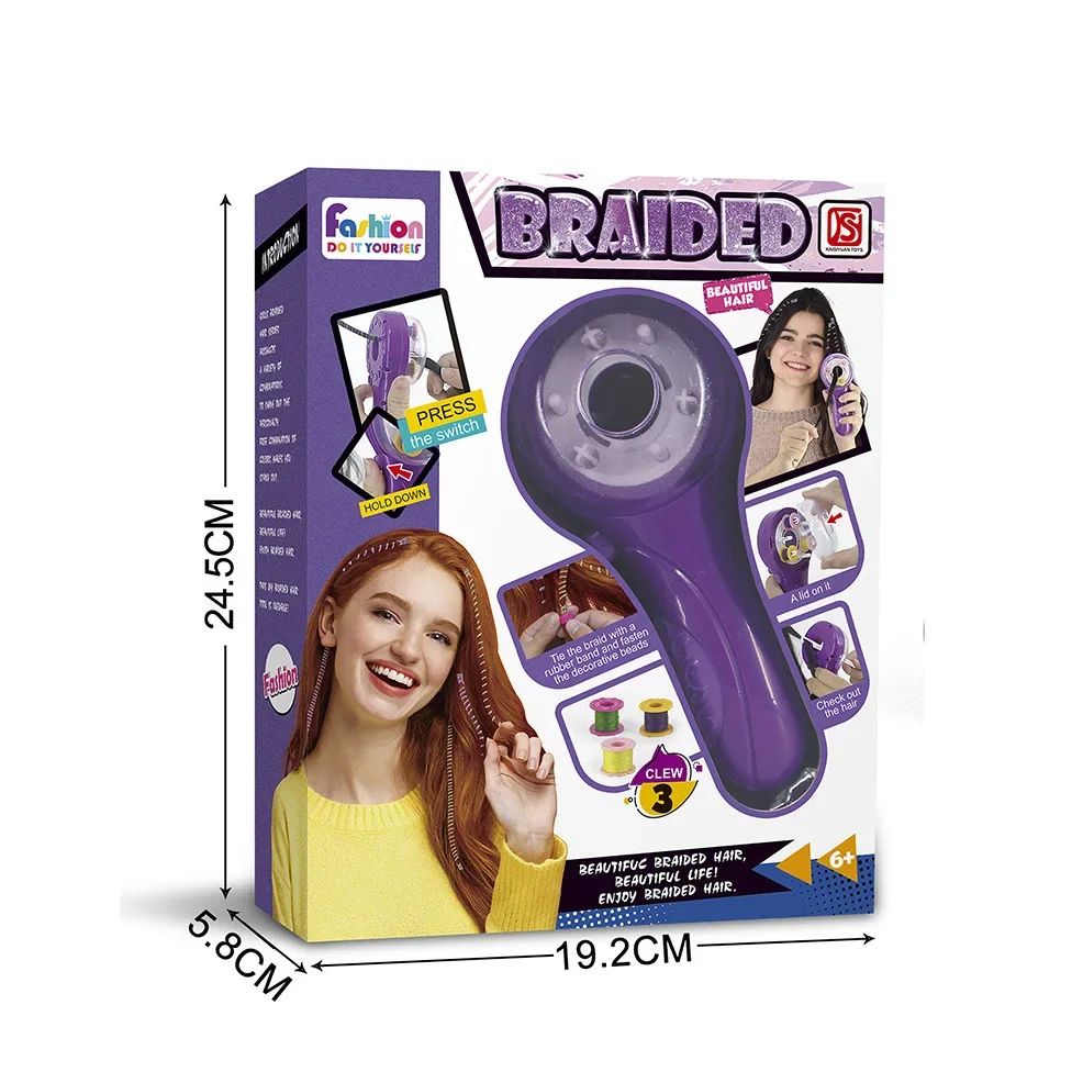 女の子向けの電動魔法の編み機、髪を結ぶためのツール、子供のふり遊びのおもちゃ、パーティーやコスプレのギフトに