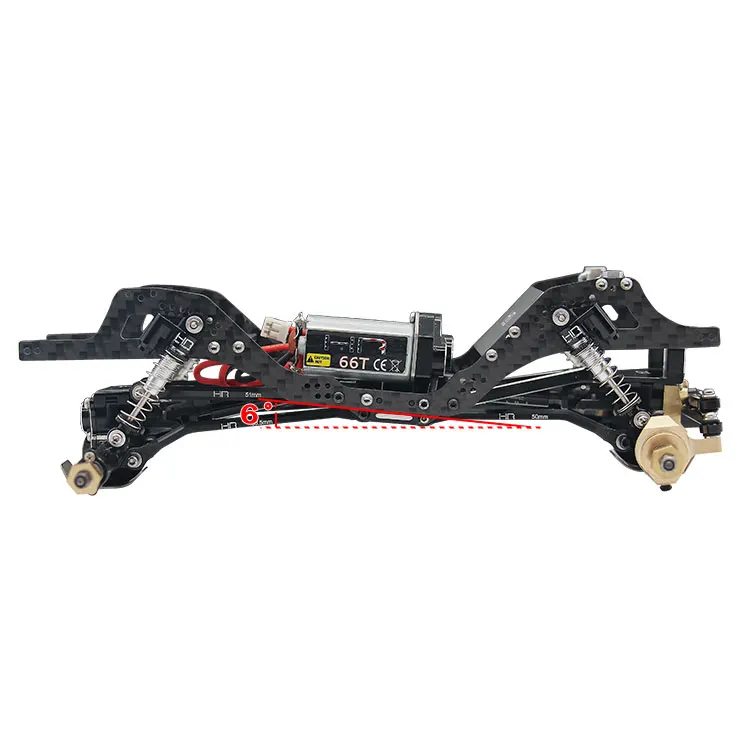 Hot Racing Graphite LCG Rock Crawler Conversion Angled Chassis for Axial SCX24 vehicles