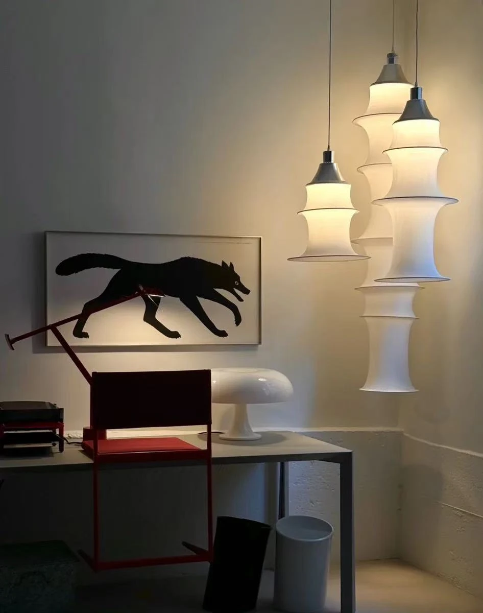 Lampa wisząca LED Nordic Silk Fabric Restaurant Bamboo Node Pendant Light Model Room Tatami Long Bamboo Light Long Pendant Light