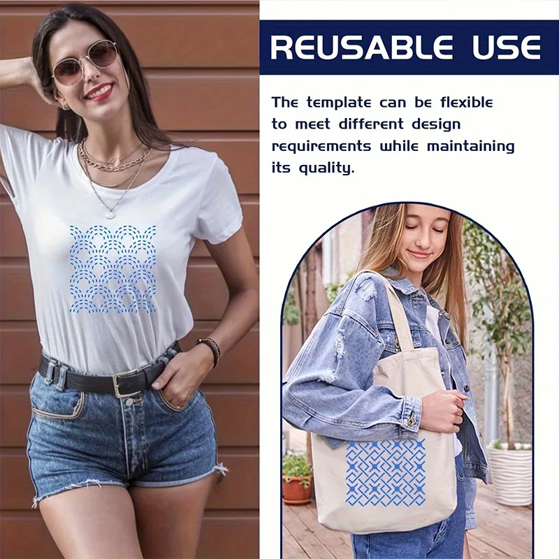 30Pcs Embroidery Templates DIY Embroidery Patterns Geometric Line Quilting Template Reusable for Sewing Hand Quilting view 3