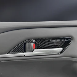 Car Inner Door Handle Bowl Frame Cover Carbon Fiber Style Molding Trim Sticker for Toyota Camry 9th Gen Accessories 2024 2025