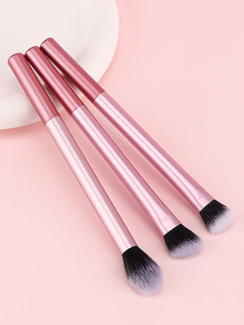 New Three Color Flawless Base Makeup Brush Set Concealer Eye Shadow Powder Blusher Halo Dye Makeup Brush Beginner Brush Set