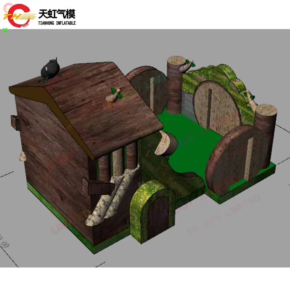 7 x 3 m kommerzielle aufblasbare Rutsche, maßgeschneiderter, aufblasbarer, luftiger, aufblasbarer, trockener Rutschenbrücke mit Gebläse