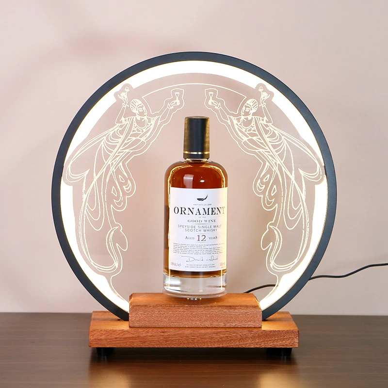 

Custom Luxury Acrylic Wine Bottle Glorifier Led Light Display Stand for Champagne Vodka Whiskey Promotion Gift