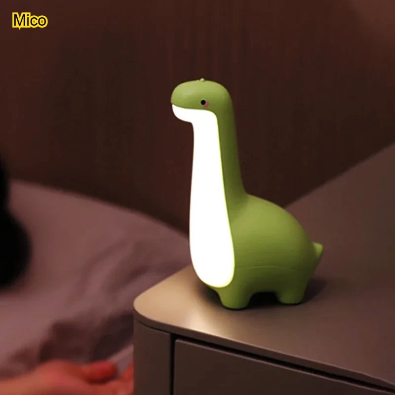 

Cute Dinosaur LED Night Light, Decorative Table Lamp for Bedroom Desktop Decor, USB Rechargeable Timing Night Lamp