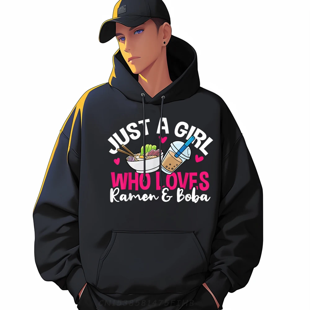 

Ramen Boba Bubble Tea Kawaii Men Graphic Tees Vintage Pullover Hoodies Christmas Sweater Man Hooded Shirt