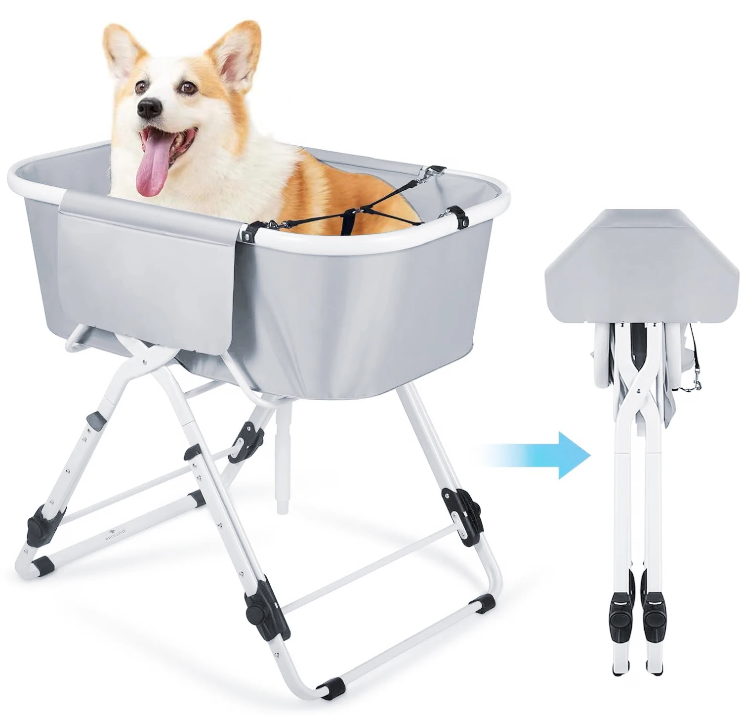 Portable Dog Bathing Station Dog Bath Tubs Pet Bath Tubs Ideal for Medium to Large PetsIndoor and Outdoor Use with Foldable Easy