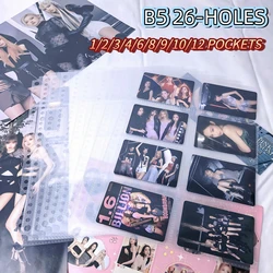 10 Sheets 9/26 Holes B5 Clear Single Photo Album PP Inner Page Photocard Binder Refill Scrapbook Photo Card Coin Storage Book