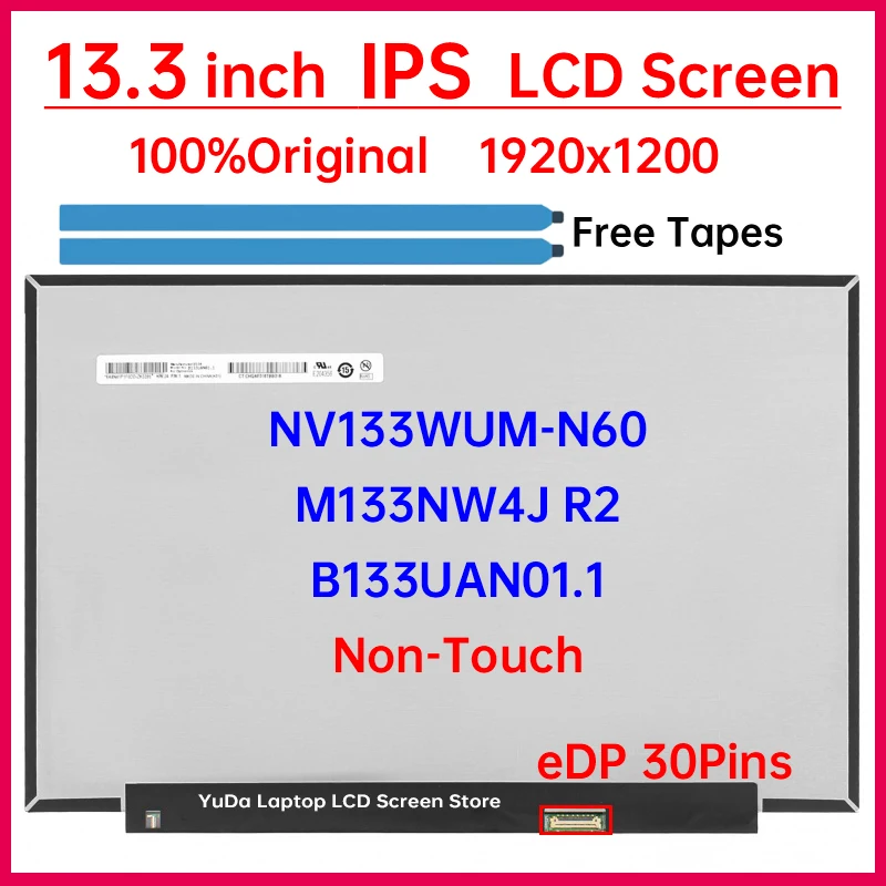 13.3 Inch Laptop LCD Screen NV133WUM-N60 M133NW4J R2 B133UAN01.1 For Dell Vostro 13 5310 Inspiron 13 5310 Display Matrix Panel
